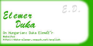 elemer duka business card